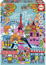 NEW Educa Jigsaw Puzzle 1000 Pieces Art Landscape Collage - Paris by Car Pintos