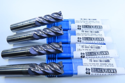 LOT ( 4 PCS ) FULLSIZE  1/2" GWS 311640 SOLID CARBIDE RETIPPED END MILLS  TOOL