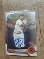 Marco Luciano Signed 2022 Bowman Prospects Baseball Card #BCP-247 Giants Chrome