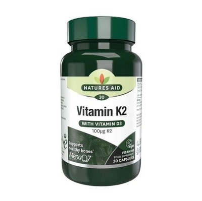 Natures Aid Vitamin K2 MenaQ7 100ug - 30 Kapseln