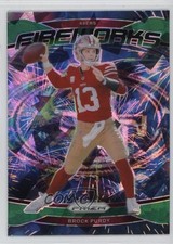 2024 Panini Prizm Fireworks Green Ice Prizm Brock Purdy #2 1mh5