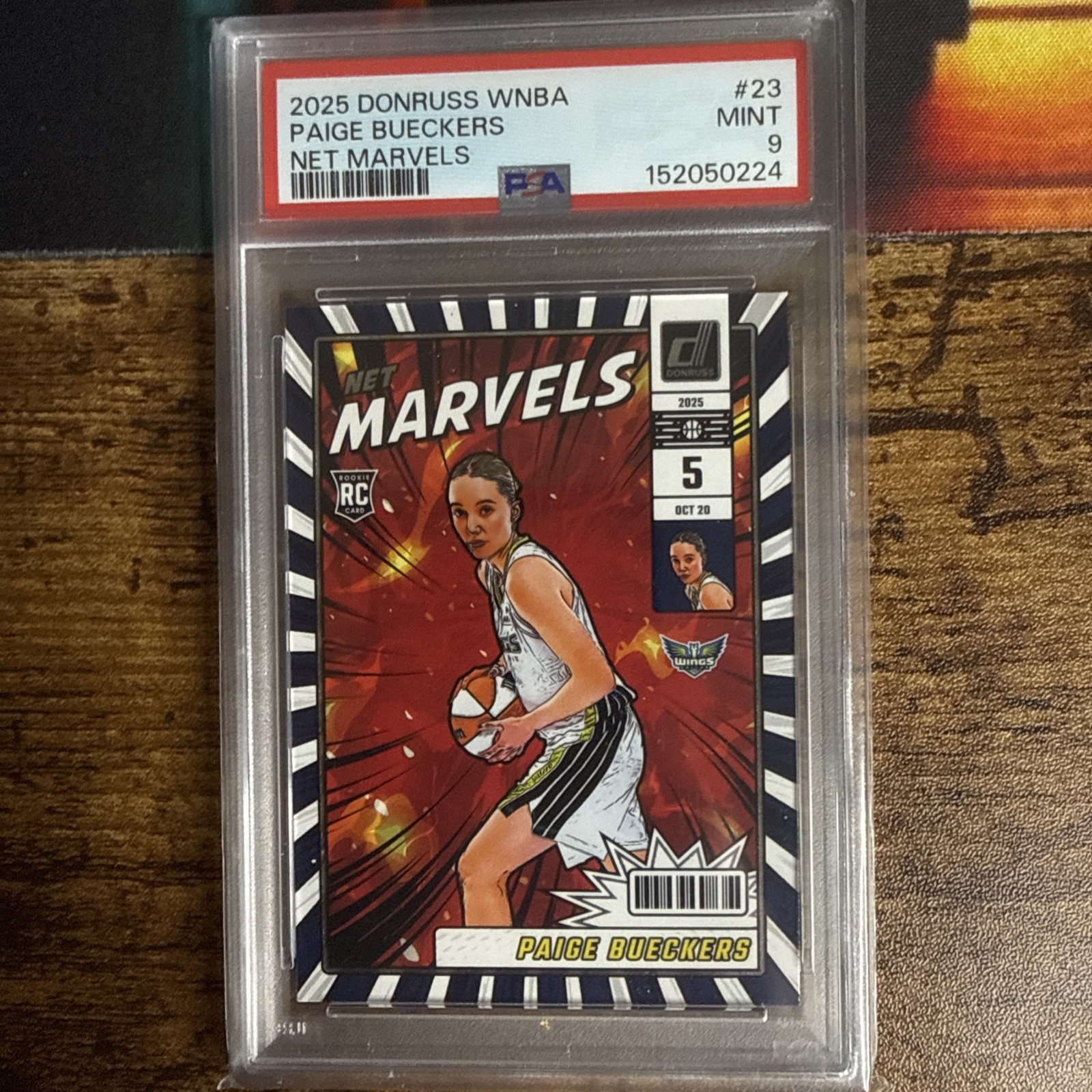 PAIGE BUECKERS ROOKIE RC 🔥PSA 9🔥2025 PANINI DONRUSS WNBA NET MARVELS #23