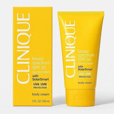 NIB Clinique Sunscreen Body Cream SPF 50 Broad Spectrum 5oz SolarSmart UVA UVB