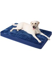 Orthopedic Waterproof Dog Crate Bed for Large Dogs 41x27in Washable Blue
