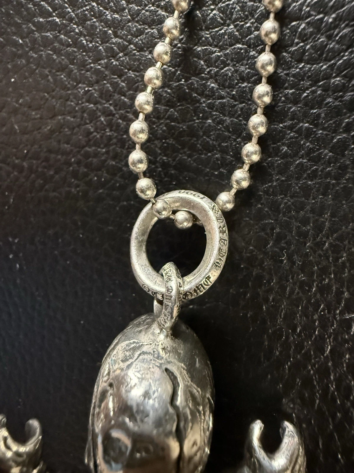 CHROME HEARTS collana con ciondolo big foti stile cuori cromati