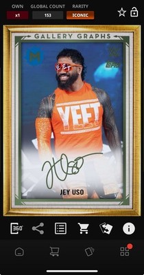 DIGITAL TOPPS WWE SLAM Jey Uso ICONIC WINSOR GREEN GALLERY GRAPHS Read