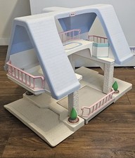 Vintage Little Tikes Dollhouse Large Blue Roof 1989 Mid Century Modern MCM