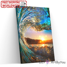 Paint By Numbers Canvas Art Draw Artist Painting Oil Kit Home Decor Wave Splash