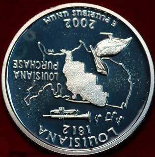 Uncirculated Proof 2002 S Louisiana Silver Statehood Quarter