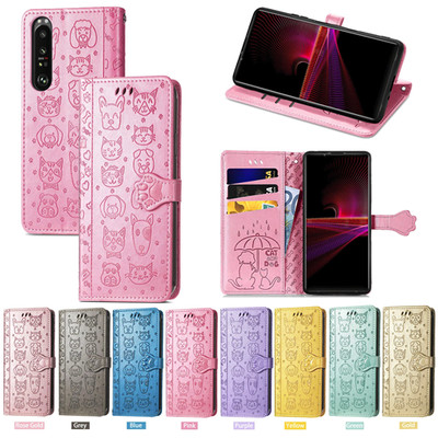 Für Samsung A57 A56 A35 A36 A37 A17 A16 Leder Katze Hund Flip Wallet Cover Case