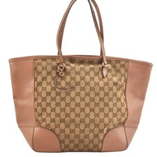 Authentic GUCCI Bree Shoulder Tote Bag GG Canvas Leather 113019 Brown AC260