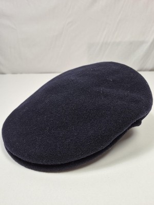 VTG Kangol Hat Flat Cap Fitted Mens XL Navy Wool 504 Classic Casual Winter