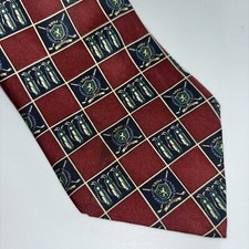Vintage Tommy Hilfiger Italian Silk Neck Tie Crest Burgundy Made in USA