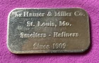 HAUSER MILLER 1 TROY OUNCE .999 FINE SILVER BAR