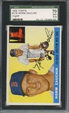1955 TOPPS NORM ZAUCHIN # 176 SGC 70 EX+ 5.5