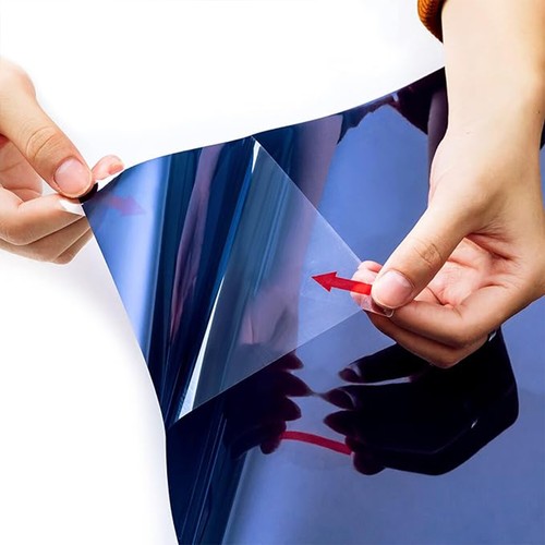 Privacy Window Glass Film Sticker Self-Adhesive Blue Rolled Office Home - Picture 6 of 11