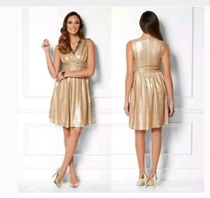 New York and Company Eva Mendes Gold Sequin Cocktail Dress ...