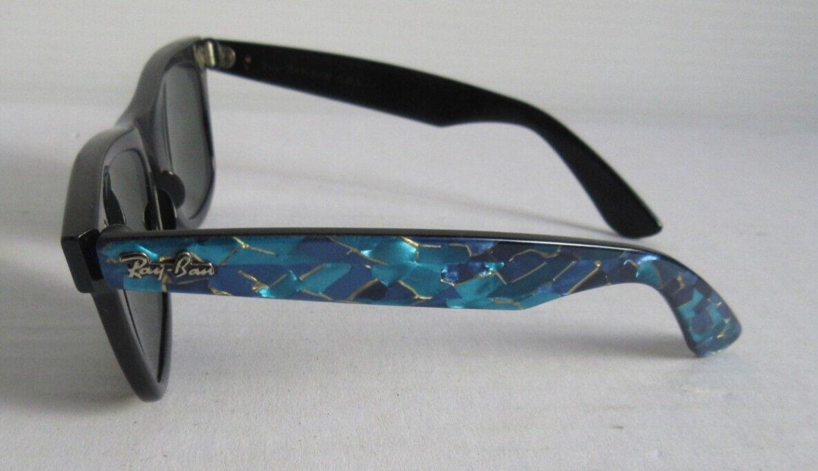 Vintage B&L Bausch & Lomb Ray Ban Wayfarer W1086 WWAR Blue Mosaic