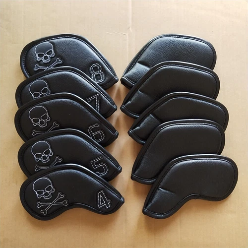 10x Synthetic Leather Golf Skull Iron Covers RH Magnetic Iron Club Headcover 4-X - Picture 4 of 6