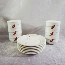 Villeroy & Boch Luxembourg CIRCO 6 Coffee / Tea Cups & Saucers