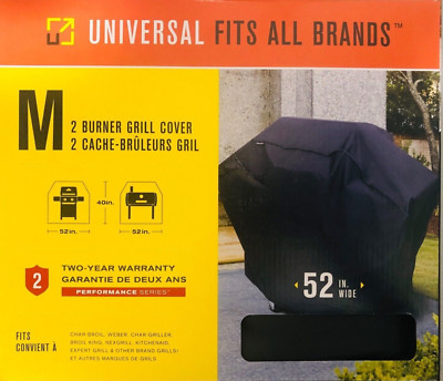 Char-Broil 2 Burner Performance Grill Cover - Medium, Black - Universal Fit