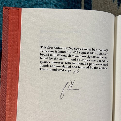 The Sweet Forever George Pelecanos McMillan 1998 Signed Numbered 1st Edition - Picture 2 of 12