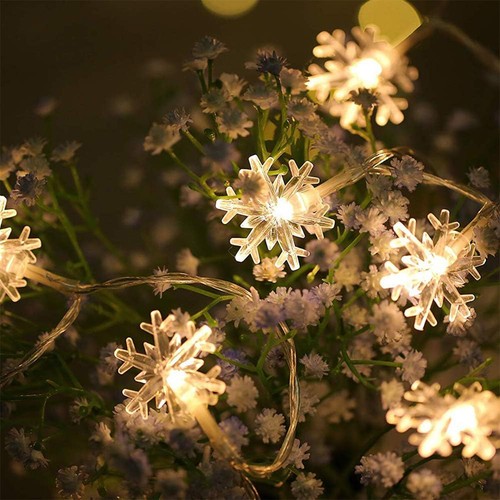 10/20LEDs Christmas String Lights Strings Solar Module Flash Snowflake For Home - Picture 4 of 12
