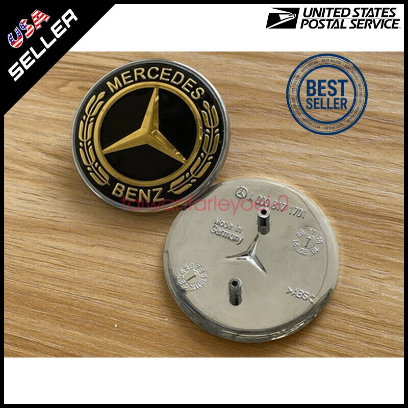Mercedes Benz emblema de para-choque coroa de louros dourada estrela compatível com GLC GLE GLS GL G ML GLK - Imagem 4 de 4
