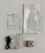 MP3 Multimedia Player with USB Flash Disk Small Silver With Clip