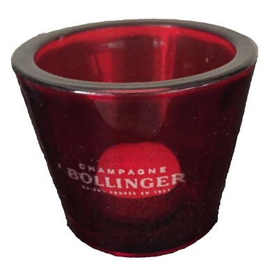BOLLINGER CHAMPAGNE RED GLASS VOTIVE TEALIGHT WINDLICHT BOUGIE HOLDER X 1 NEW