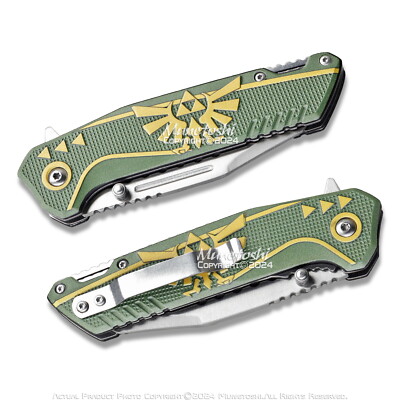 7.75” Spring Assisted Folding Pocket Knife Zelda Link Legend