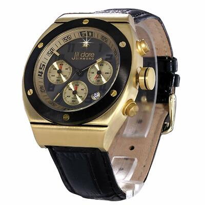 Jil Gold Herrenuhr mit 1 Diamant im Chrono Zifferblatt und Datum 249,00  NEU 