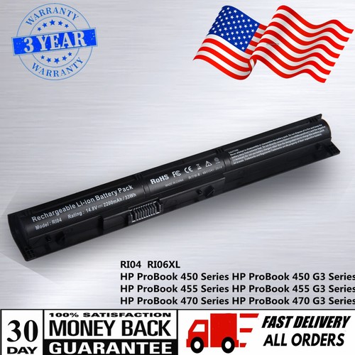 RI04 R104 Battery For HP ProBook 450 455 470 G3 805294-001 805047-851 ...