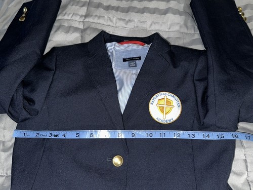 Naperville Christian Academy Navy Girls School Blazer By TOMMY HILFIGER Size 12 - Picture 10 of 17