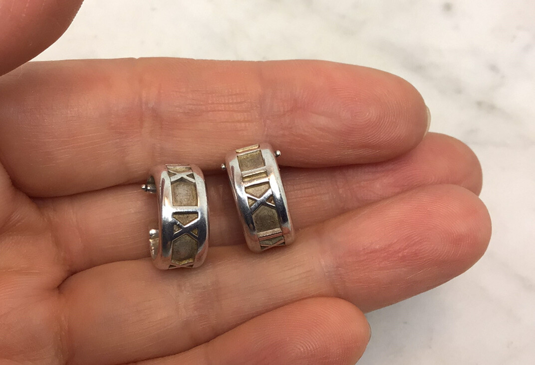 Genuine TIFFANY Sterling Silver Atlas Roman Numeral Pierced