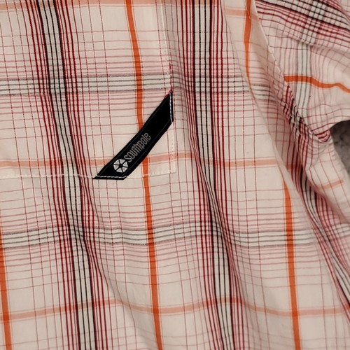 Southpole Mens XL Orange Stripe Short Sleeve Cotton Shirt Logo  - Picture 3 of 10