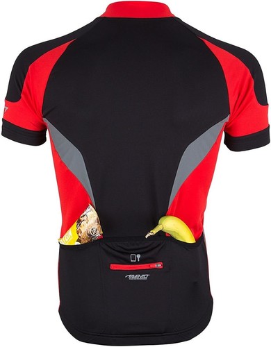 Avento Men's 81BT Cycling Shirt Bicycle Shirt Cycling Jersey T-shirt, Red / Blac - Picture 2 of 4