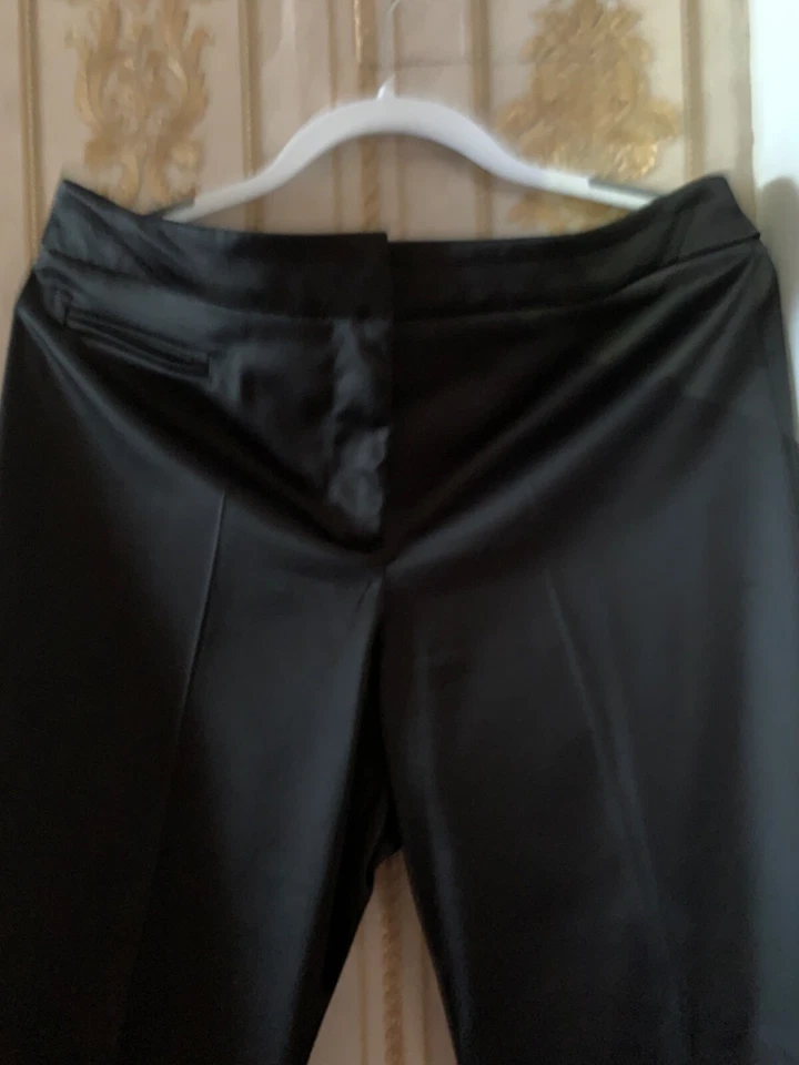 NWT! JS COLLECTIONS COCKTAIL/PARTY BLACK SATIN STRETCH PANTS SIZE 10 - Image 3 of 4