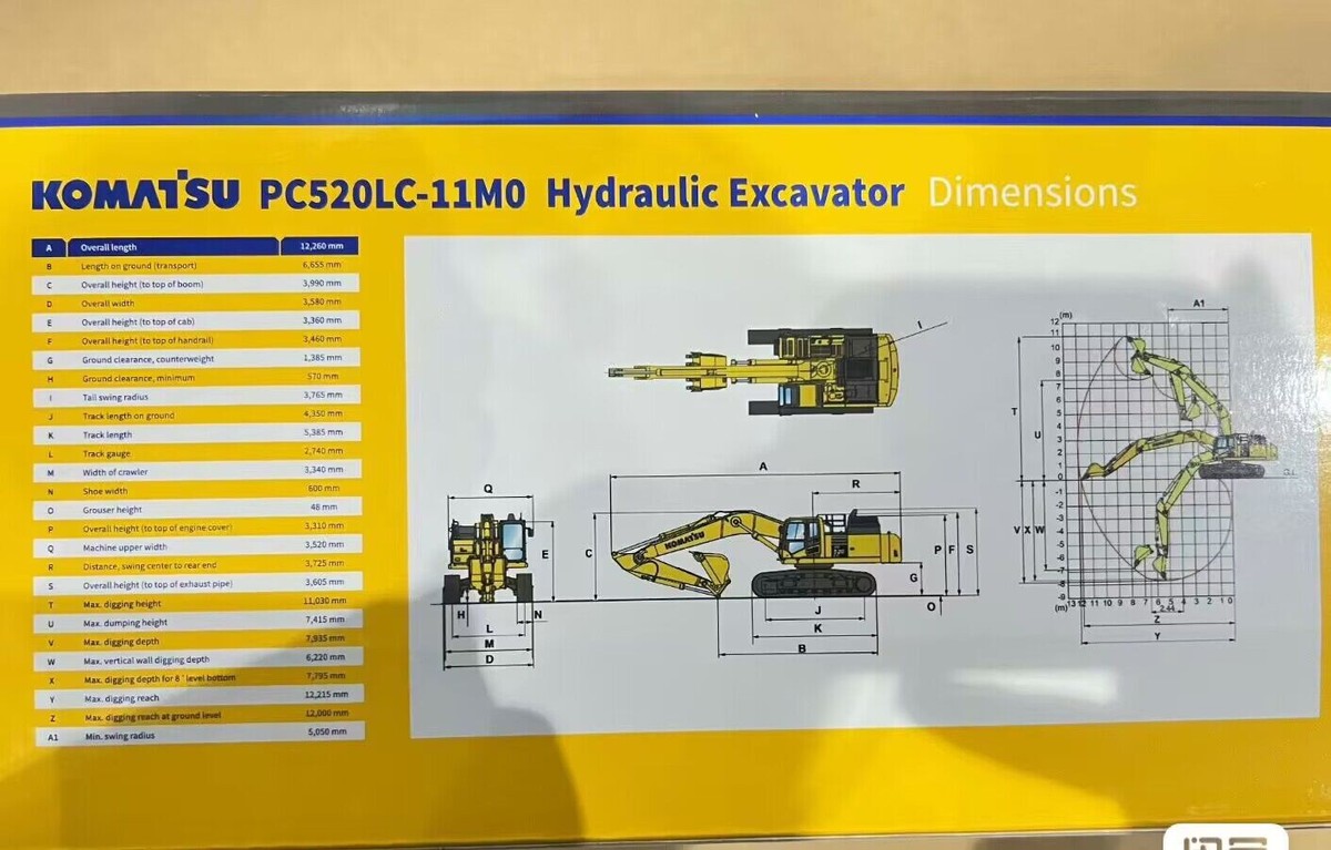 RARE! Komatsu PC520LC-11MO Hydraulic Excavator 1:43 DieCast RARE! Komatsu PC520LC-11MO Hydraulic Excavator 1:43 DieCast