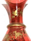  Bohemian Cranberry Gilt Decorated Glass Vase — photo 10