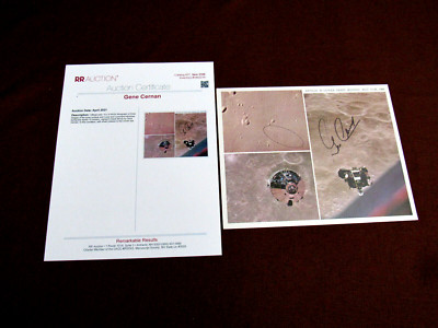 EUGENE GENE CERNAN APOLLO 10 17 ASTRONAUT LAST ON MAN SIGNED AUTO LITHO PHOTO RR