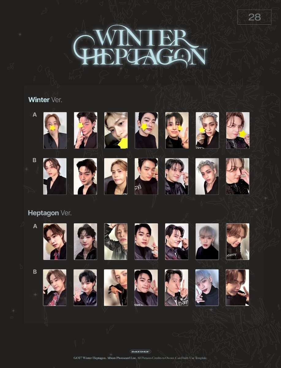 GOT7 WINTER HEPTAGON ALBUM ALL VERSION PHOTOCARD OFFICIAL | eBay GOT7 WINTER HEPTAGON ALBUM ALL VERSION PHOTOCARD OFFICIAL | eBay