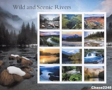 Scott #5381 Wild and Scenic Rivers (Miniature Souvenir Sheet of 12) 2019 MNH
