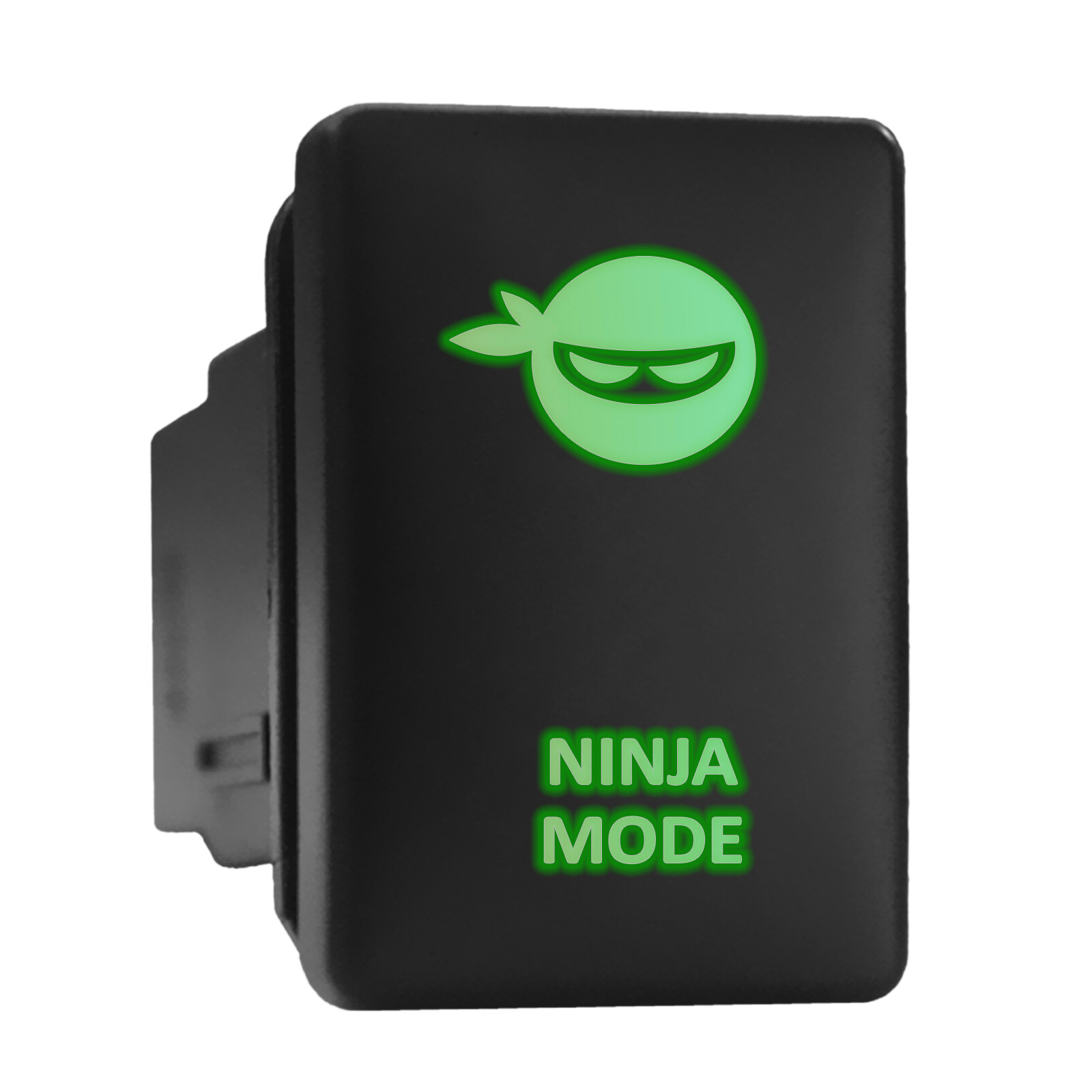 Ninja Mode Green Backlit Push Switch 1.28x0.87in Fits Toyota
