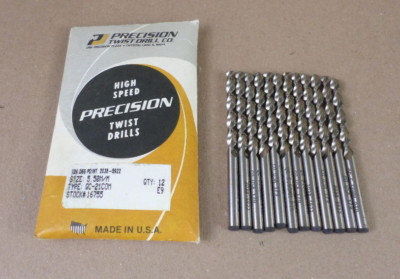 Lot of 12 Precision Twist Drill QC-21COM 2038-5922 5.5mm High Speed Drills