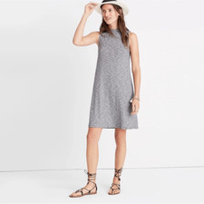 Madewell Marled Mockneck Swingy Tank Dress Gray Womens Large