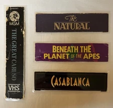 Lot of 4 Homemade VHS Top Bookmarks-Casablanca, The Natural, The Great Caruso...
