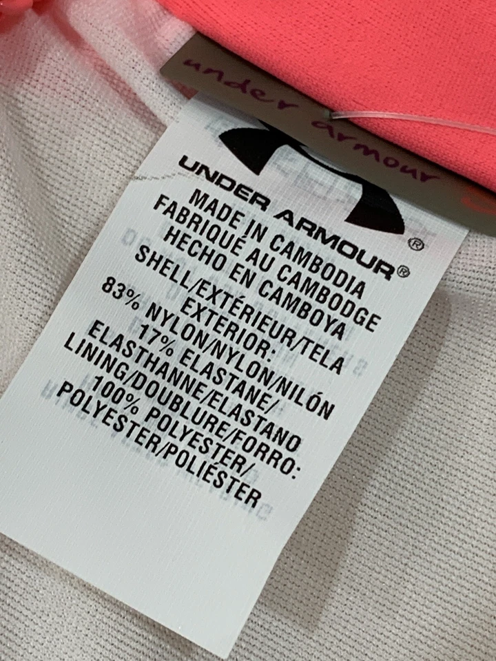 Top de bikini Under Armour HeatGear brillante coral lazo trasero talla pequeña Foto 4 de 4