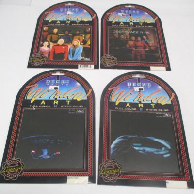 Lot 4 Unused STAR TREK Decal Magic WINDOW ART Static Cling CM3275