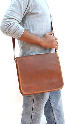 Herren-Aktentasche aus echtem Vintage-Leder Kuriertasche Handtaschen Laptop